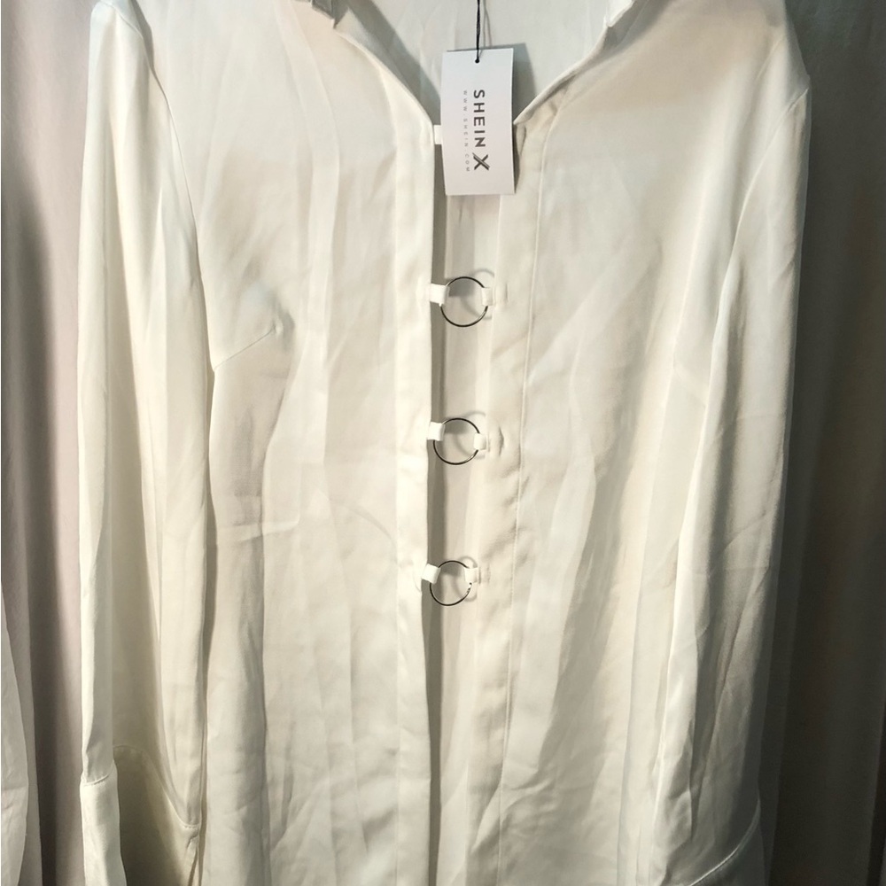 Shein X White Button-Down Shirt